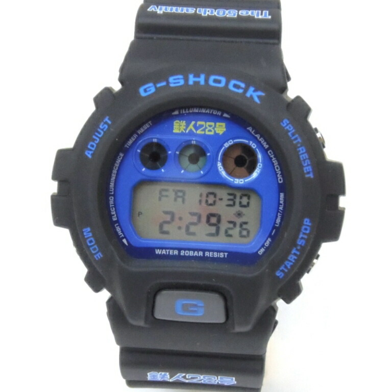 卡西歐觀察g Shock Ironman No 28出生50級限量型號dw 6900bt28 9f藍色字符 用過 ｶｼｵ腕時計g Shock 鉄人28号誕生50年限定ﾓﾃﾞﾙdw 6900bt28 9jf 青文字盤