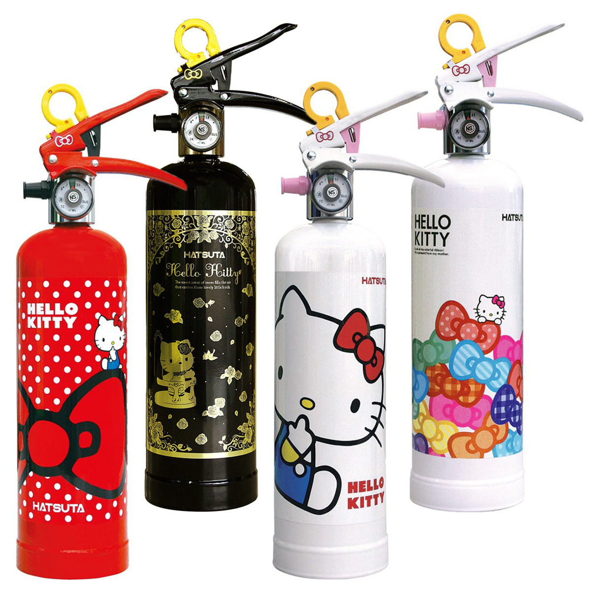 Haruta Hk1 Hello Kitty住房滅火器強化液體填充器車hatsuma儀表與hatsuda機器 Sg ハツタhk1 ハローキティ住宅用消火器強化液消火器蓄圧式メーター付初田製作所